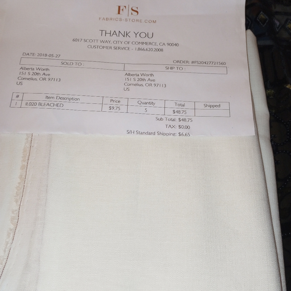 IL020 Bleached Fabric100% Linen